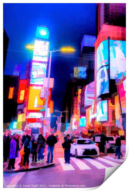 New York Night Art Print by David Pyatt