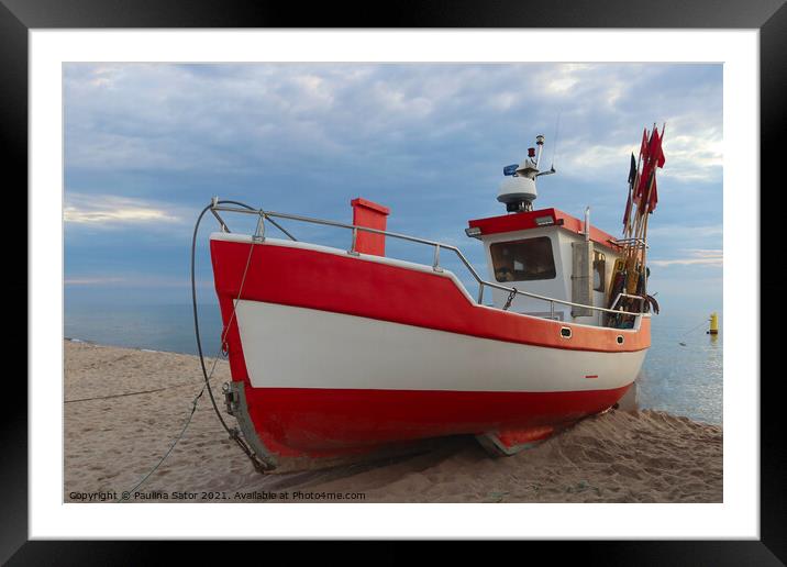 Fishing boat Framed Mounted Print by Paulina Sator
