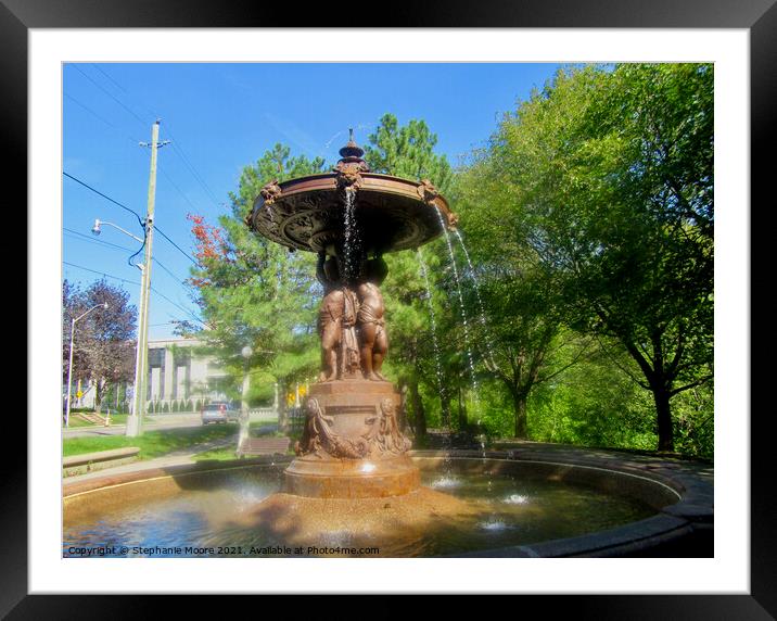 Fountain in Strathcona Park Framed Mounted Print by Stephanie Moore