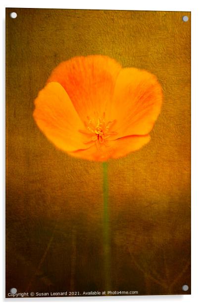 Buttercup with texture Acrylic by Susan Leonard