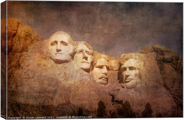 Mount Rushmore Presidents Canvas Print by Susan Leonard
