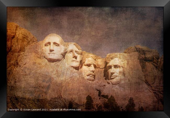 Mount Rushmore Presidents Framed Print by Susan Leonard