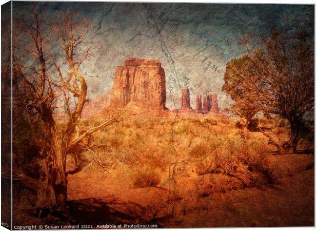Monument Valley with aged affect Canvas Print by Susan Leonard