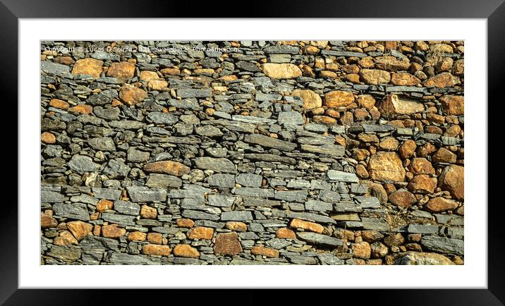 Stone retaining wall Framed Mounted Print by Lucas D'Souza