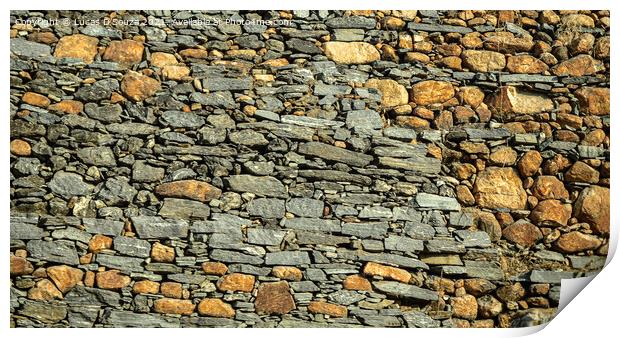Stone retaining wall Print by Lucas D'Souza