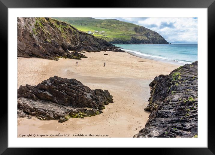 Coumeenoole Beach on the Dingle Peninsula Framed Mounted Print by Angus McComiskey