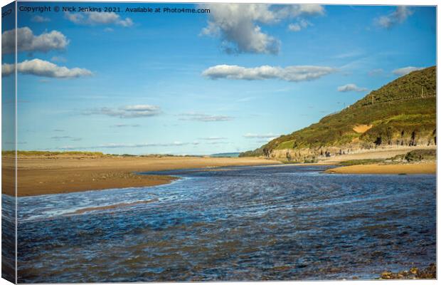 River Ogmore Estuary Ogmore by Sea South Wales  Canvas Print by Nick Jenkins