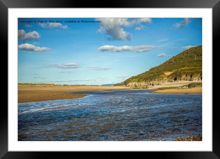 River Ogmore Estuary Ogmore by Sea South Wales  Framed Mounted Print by Nick Jenkins