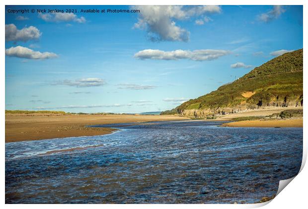 River Ogmore Estuary Ogmore by Sea South Wales  Print by Nick Jenkins