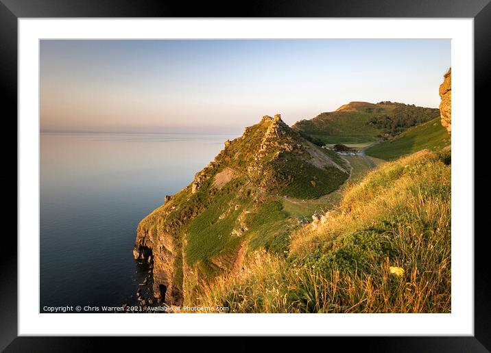 Valley of the Rocks in the evening sun Framed Mounted Print by Chris Warren