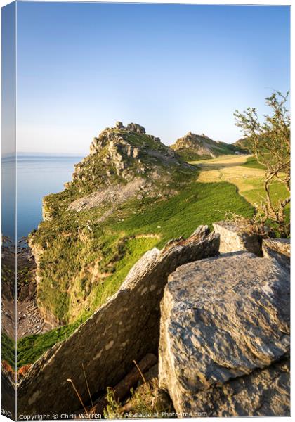 Valley of the Rocks in the evening light Canvas Print by Chris Warren