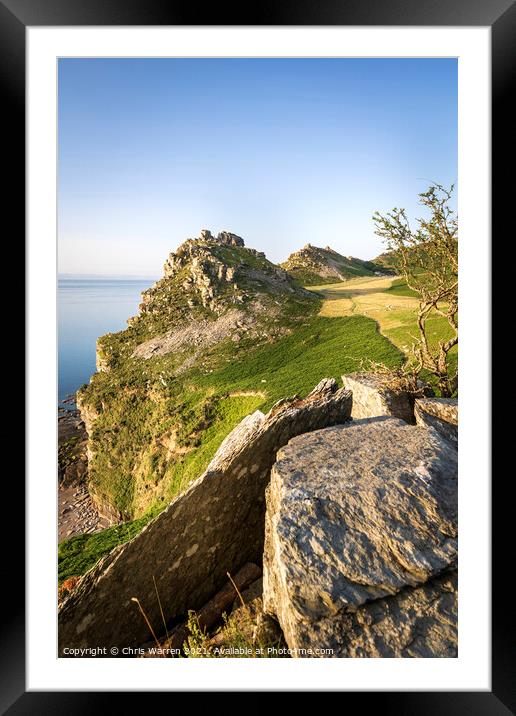 Valley of the Rocks in the evening light Framed Mounted Print by Chris Warren