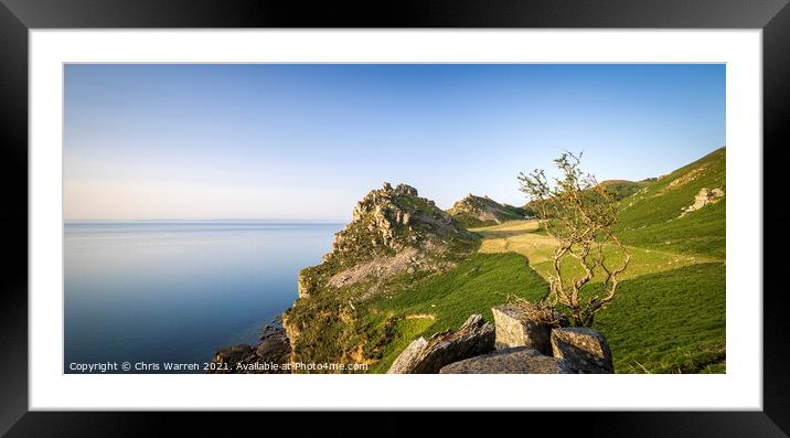 Valley of the Rocks in the evening light Framed Mounted Print by Chris Warren