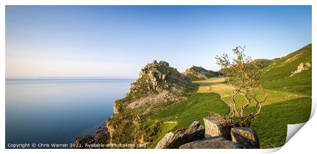 Valley of the Rocks in the evening light Print by Chris Warren
