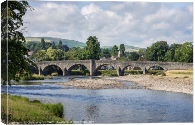 The River Wye flowing through Builth Wells Powys W Canvas Print by Chris Warren