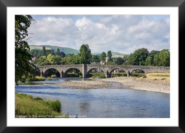 The River Wye flowing through Builth Wells Powys W Framed Mounted Print by Chris Warren