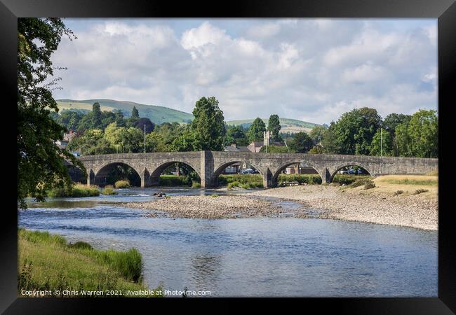 The River Wye flowing through Builth Wells Powys W Framed Print by Chris Warren