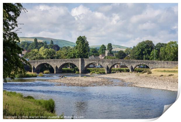 The River Wye flowing through Builth Wells Powys W Print by Chris Warren