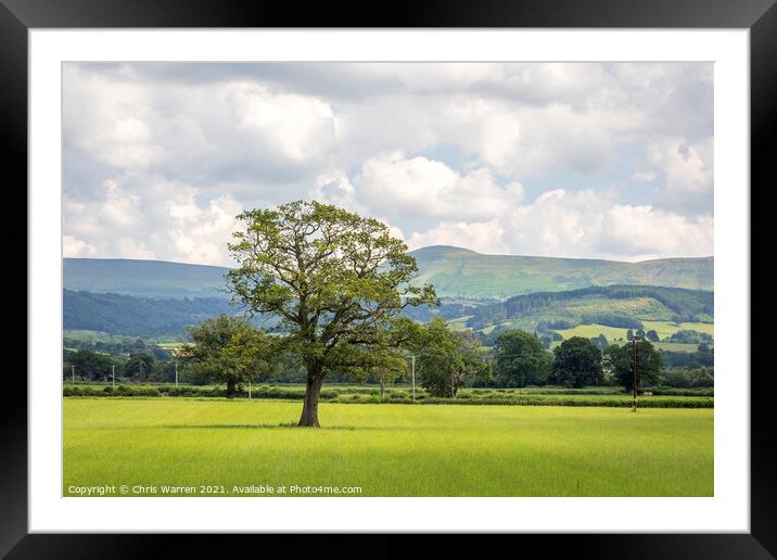 Open countryside near Glasbury Powys Framed Mounted Print by Chris Warren
