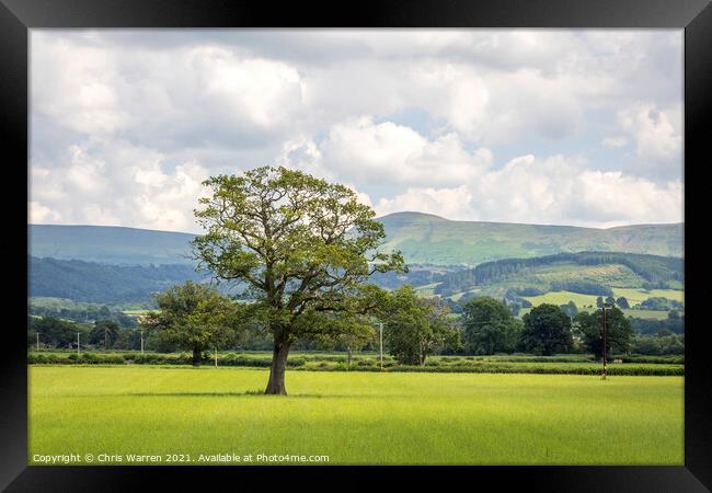 Open countryside near Glasbury Powys Framed Print by Chris Warren