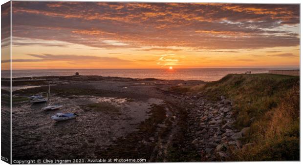 Majestic Sunrise at Seahouses Canvas Print by Clive Ingram