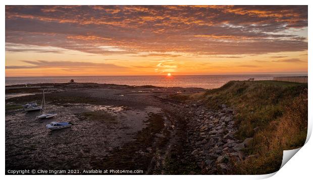 Majestic Sunrise at Seahouses Print by Clive Ingram