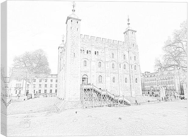 White Tower, Tower Of London Canvas Print by Les Morris