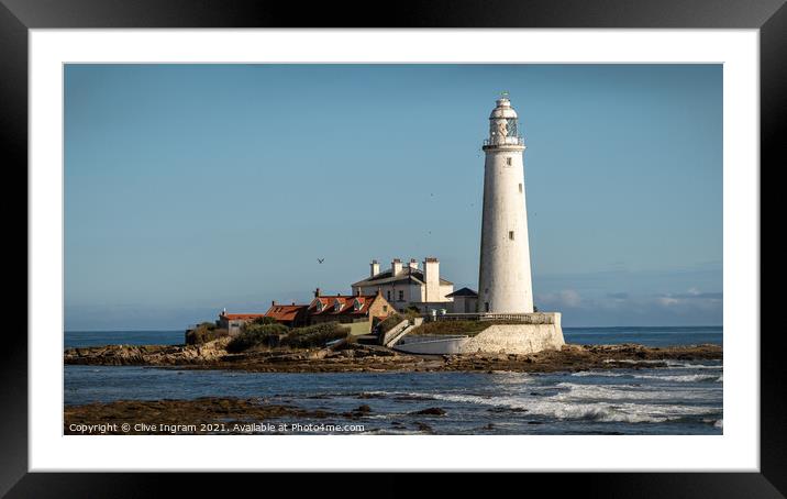 Majestic St Marys Lighthouse Framed Mounted Print by Clive Ingram
