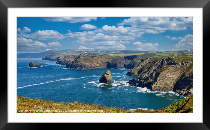 Cornish Coastline Framed Mounted Print by Janet Carmichael