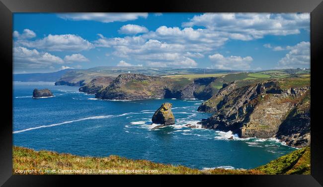 Cornish Coastline Framed Print by Janet Carmichael
