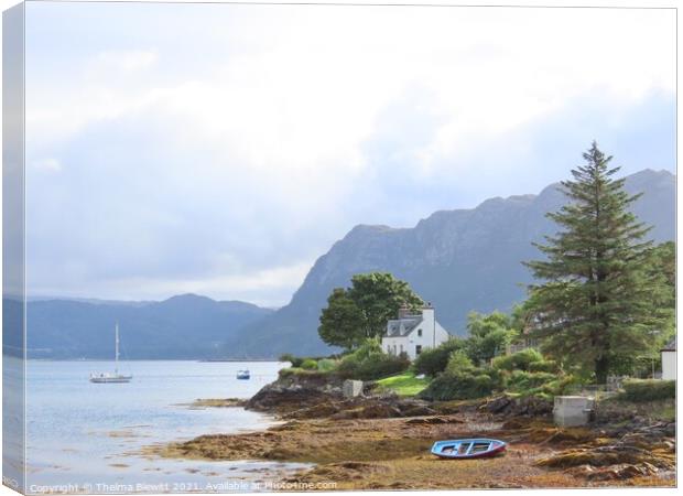 Cottage at Plockton Canvas Print by Thelma Blewitt