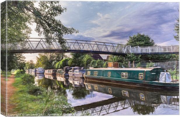 Footbridge Over The Kennet and Avon Canvas Print by Ian Lewis