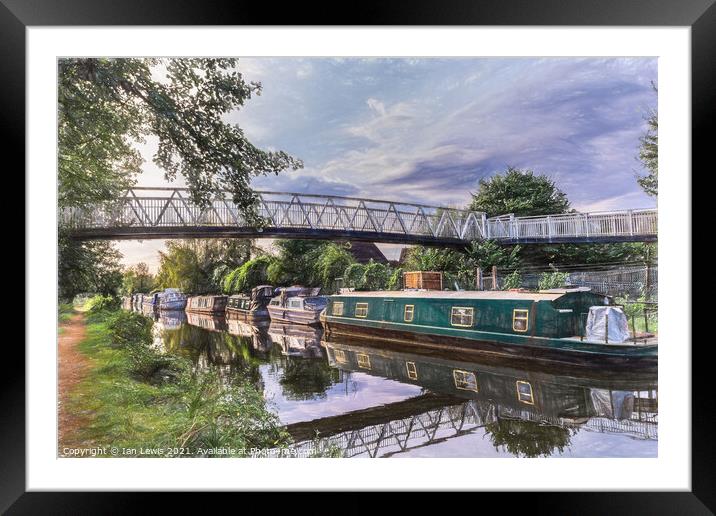 Footbridge Over The Kennet and Avon Framed Mounted Print by Ian Lewis
