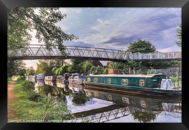 Footbridge Over The Kennet and Avon Framed Print by Ian Lewis
