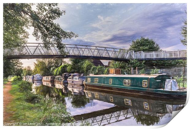 Footbridge Over The Kennet and Avon Print by Ian Lewis