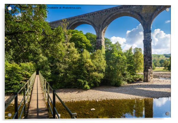 Lambley Viaduct is a stone bridge across the River South Tyne at Acrylic by Peter Stuart