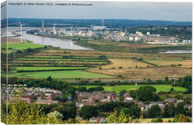 View from the top of Helsby Hill in Cheshire Canvas Print by Peter Stuart