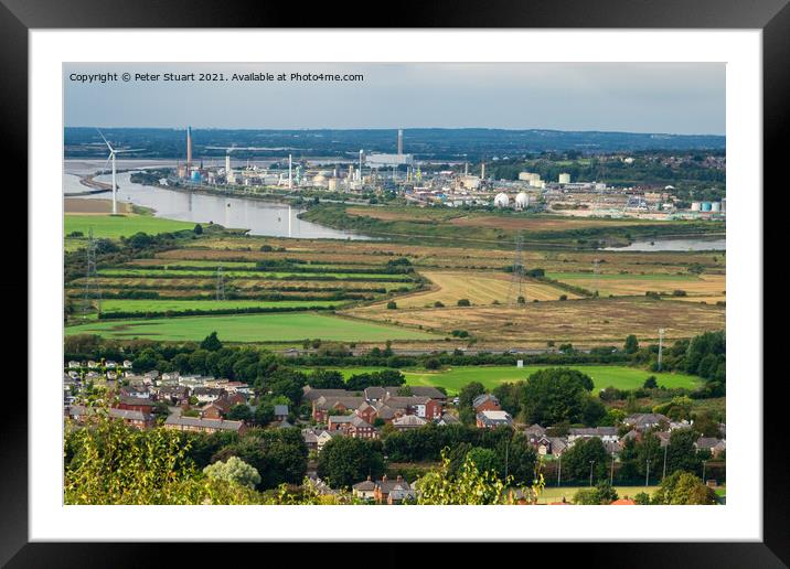 View from the top of Helsby Hill in Cheshire Framed Mounted Print by Peter Stuart