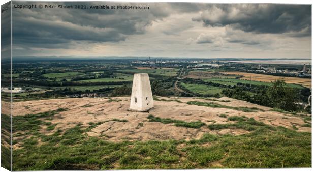 Walking between Helsby Hill and Woodhouse Hill near Frodsham in  Canvas Print by Peter Stuart