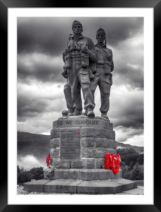 Commando Memorial Framed Mounted Print by Alan Simpson