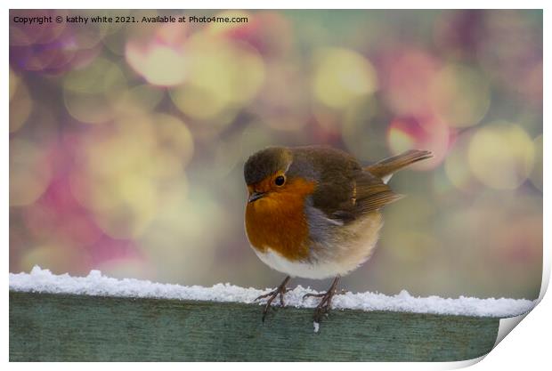  Robin, Red Breast  Print by kathy white