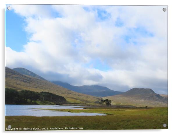 Loch Droma landscape Acrylic by Thelma Blewitt