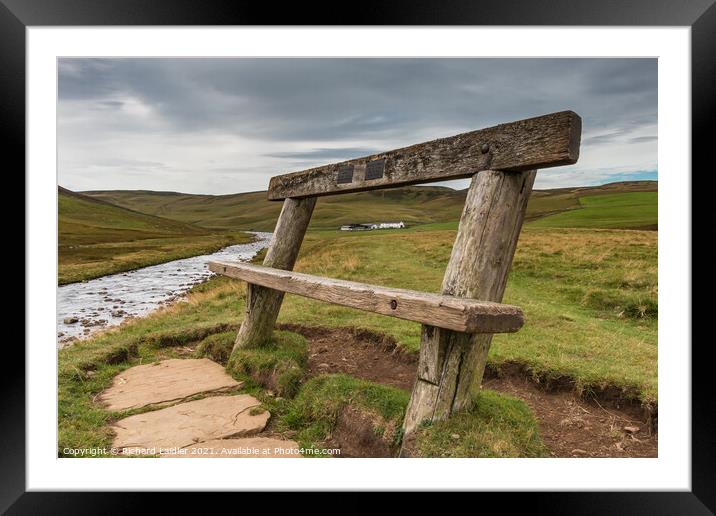 Upstream from the Gibson Memorial Bench Framed Mounted Print by Richard Laidler