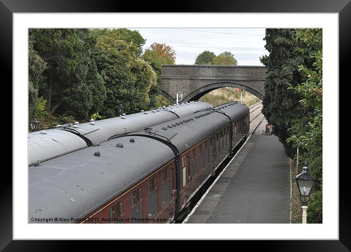 TrainCarriage Framed Mounted Print by Alex Robins