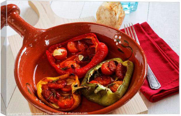 Spicy Mediterranean Roasted Peppers Canvas Print by Dudley Wood