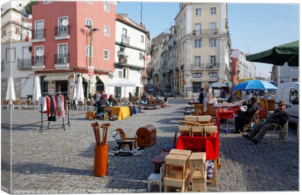 Vibrant and Authentic Lisbon Market Canvas Print by Dudley Wood