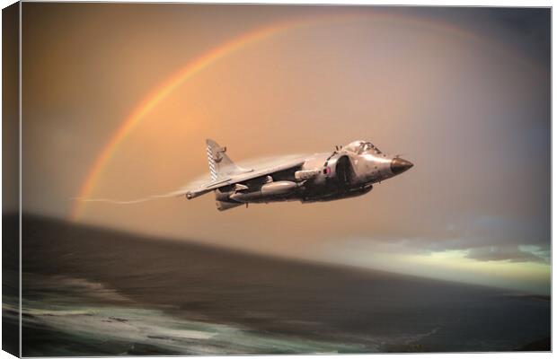 Sea Harrier Out Of The Storm Canvas Print by J Biggadike