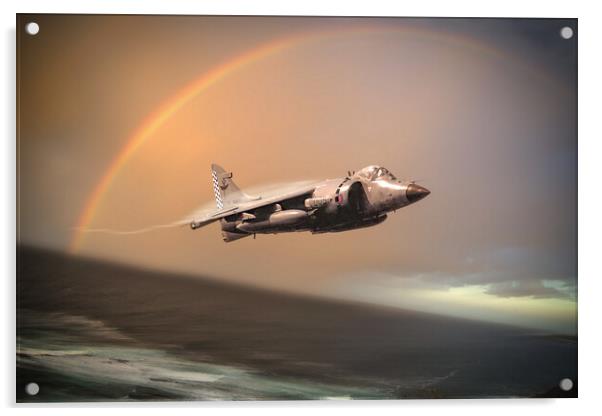 Sea Harrier Out Of The Storm Acrylic by J Biggadike