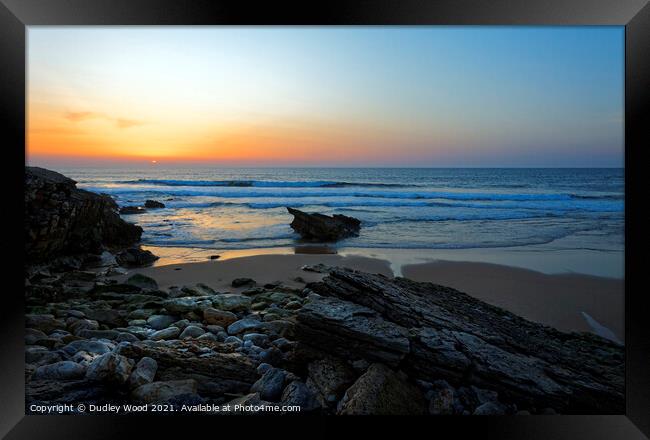 Serene Sunset at Cresmina Beach Framed Print by Dudley Wood