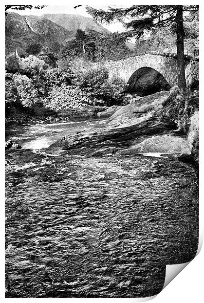 River Coe and the Old Bridge Print by Jacqi Elmslie